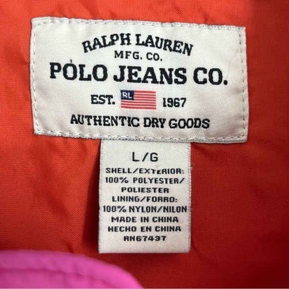 Ralph Lauren Coat Girls Large Pink Polyester Tech Polo Jeans Raincoat Jacket - Picture 7 of 11